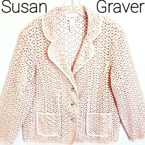 Susan Graver Style Peach Longsleeve iolet Blazer